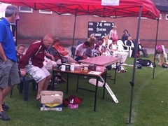 Pople was a busy man on the tea and cake stall.